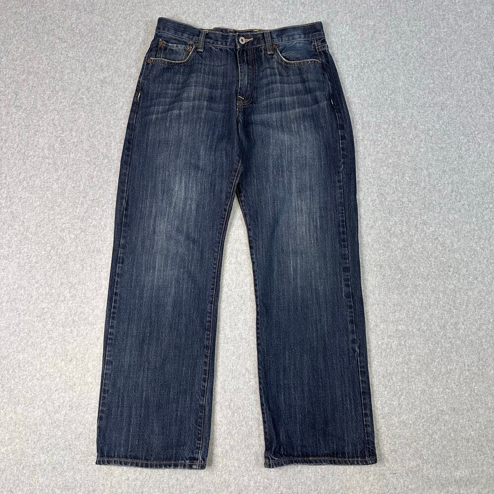 Lucky Brand Jeans Taylor Straight Leg Men's 32 Blue Dark Wash Mid Rise 7MP1056